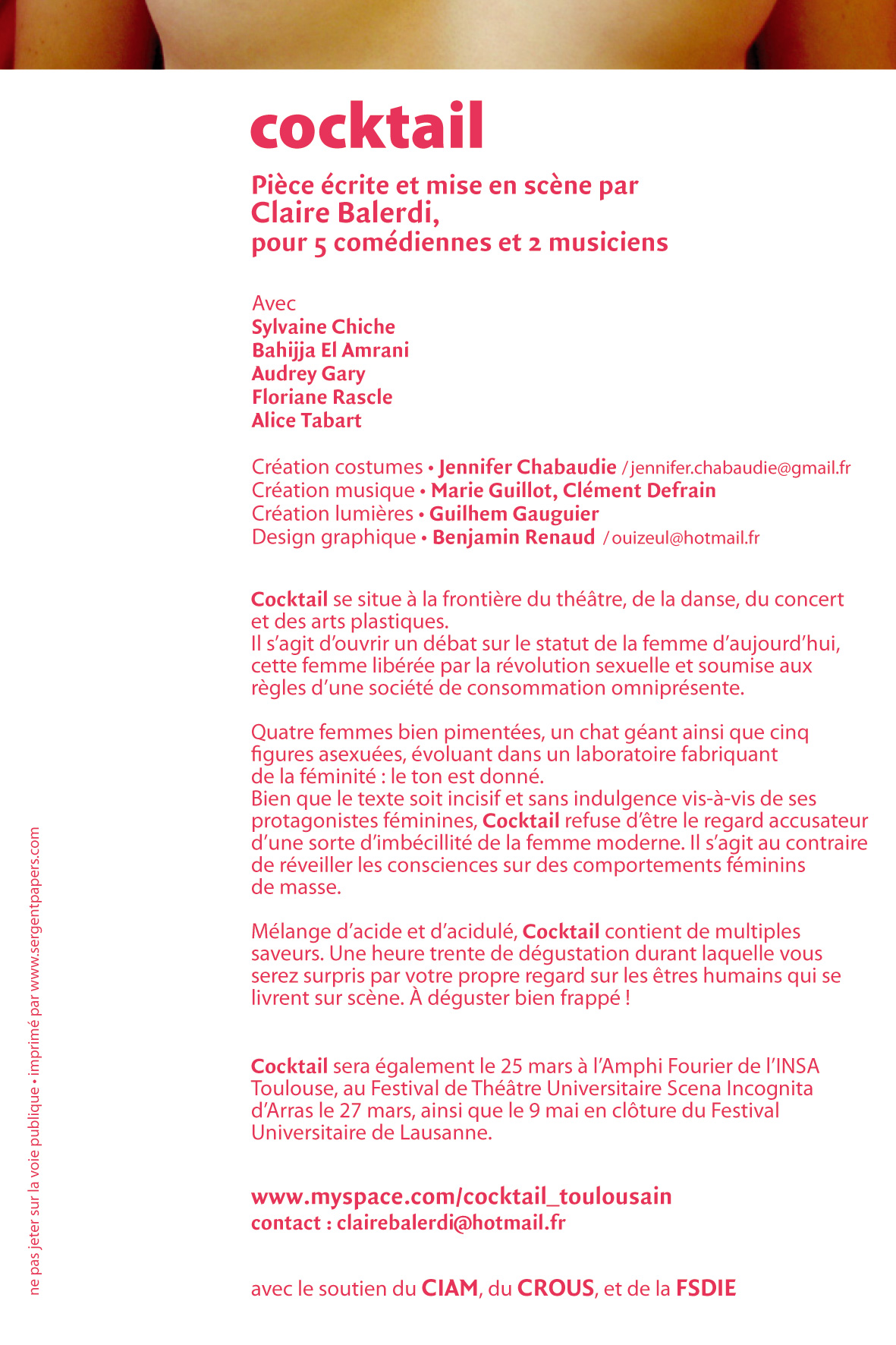 Pièce de théâtre COCKTAIL – Toulouse