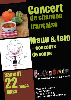 Concert Manu & Teto + concours de soupe