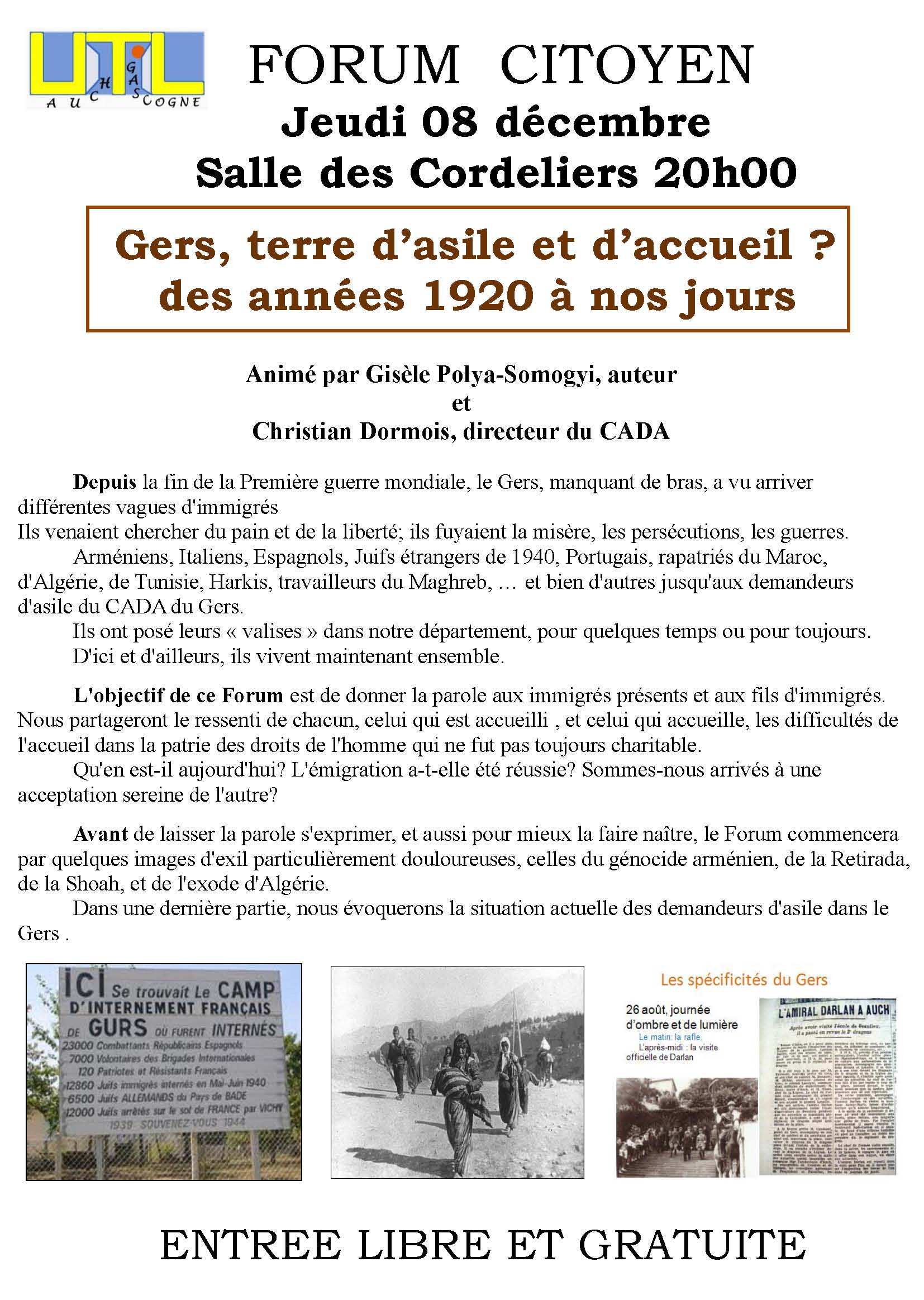 Gers, terre d’asile et d’accueil ? des années 1920 à  nos jours