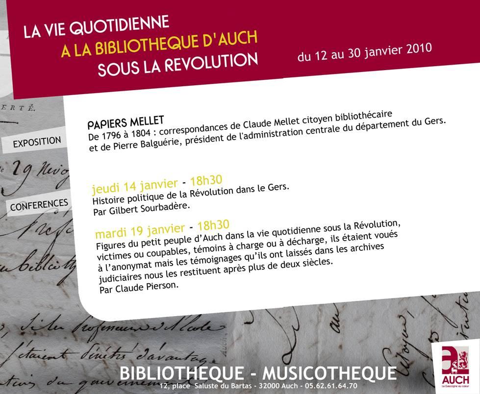 La vie quotidienne à  la bibliothèque d&rsquo;Auch, sous la Révolution