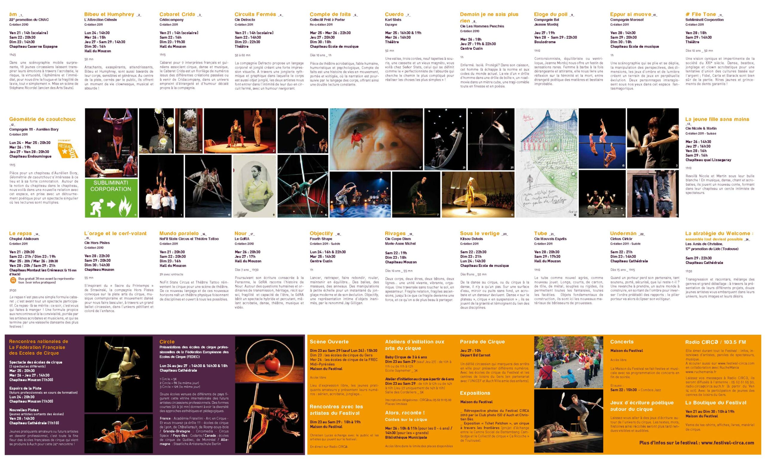 Le programme provisoire