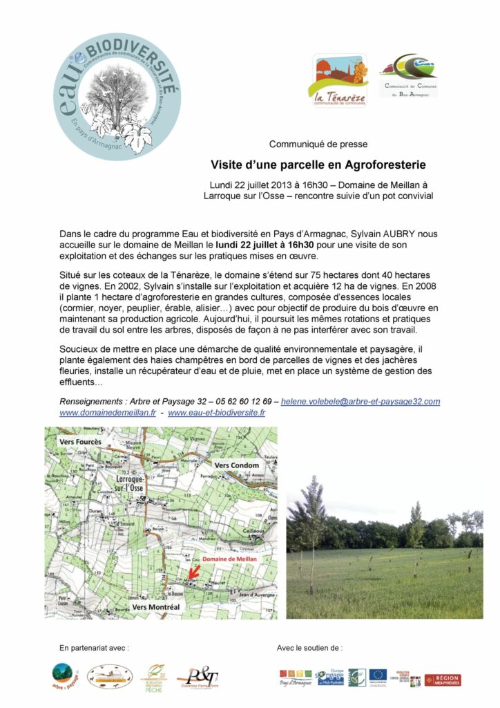 Visite d’une parcelle en Agroforesterie