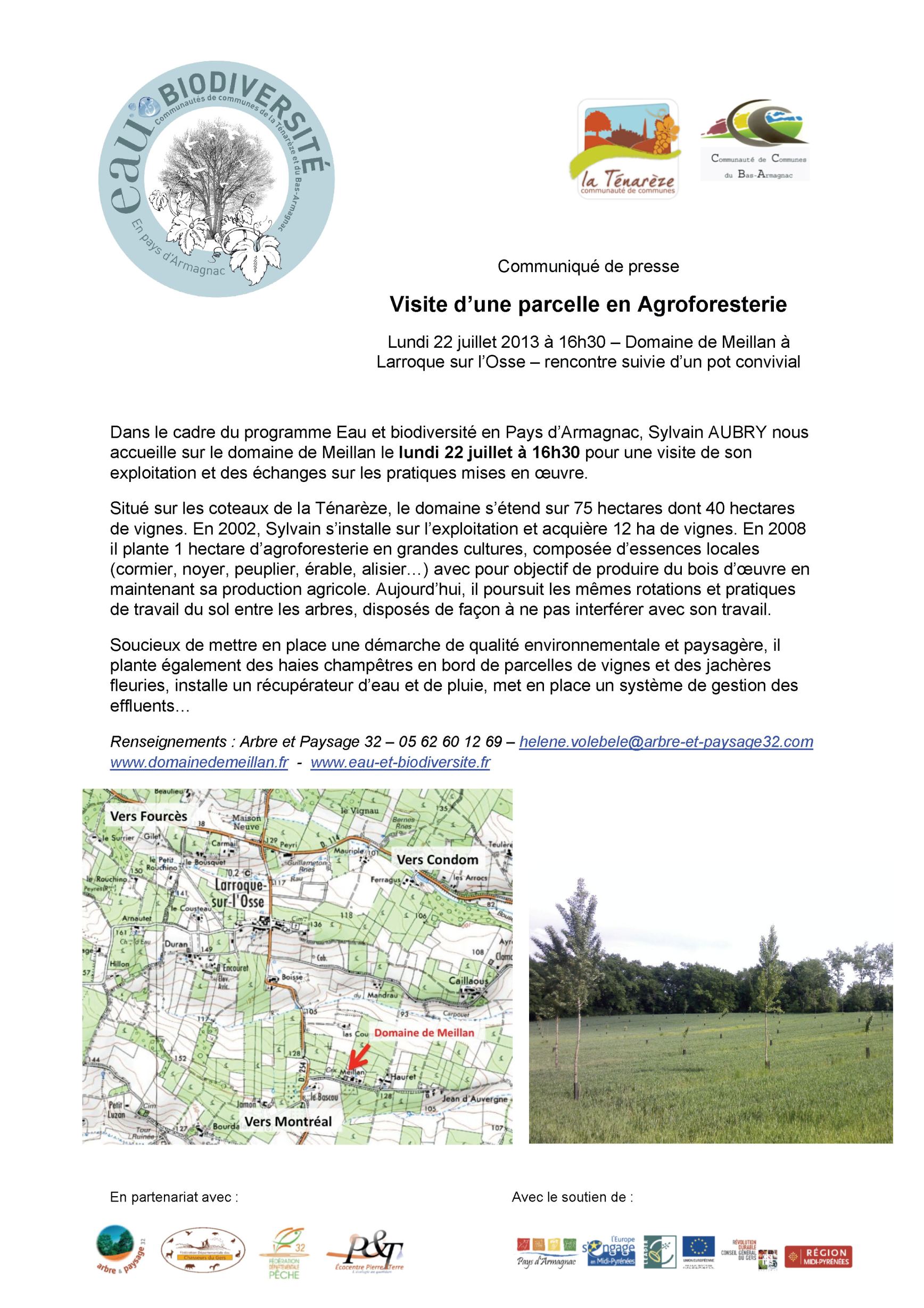 Visite d’une parcelle en Agroforesterie