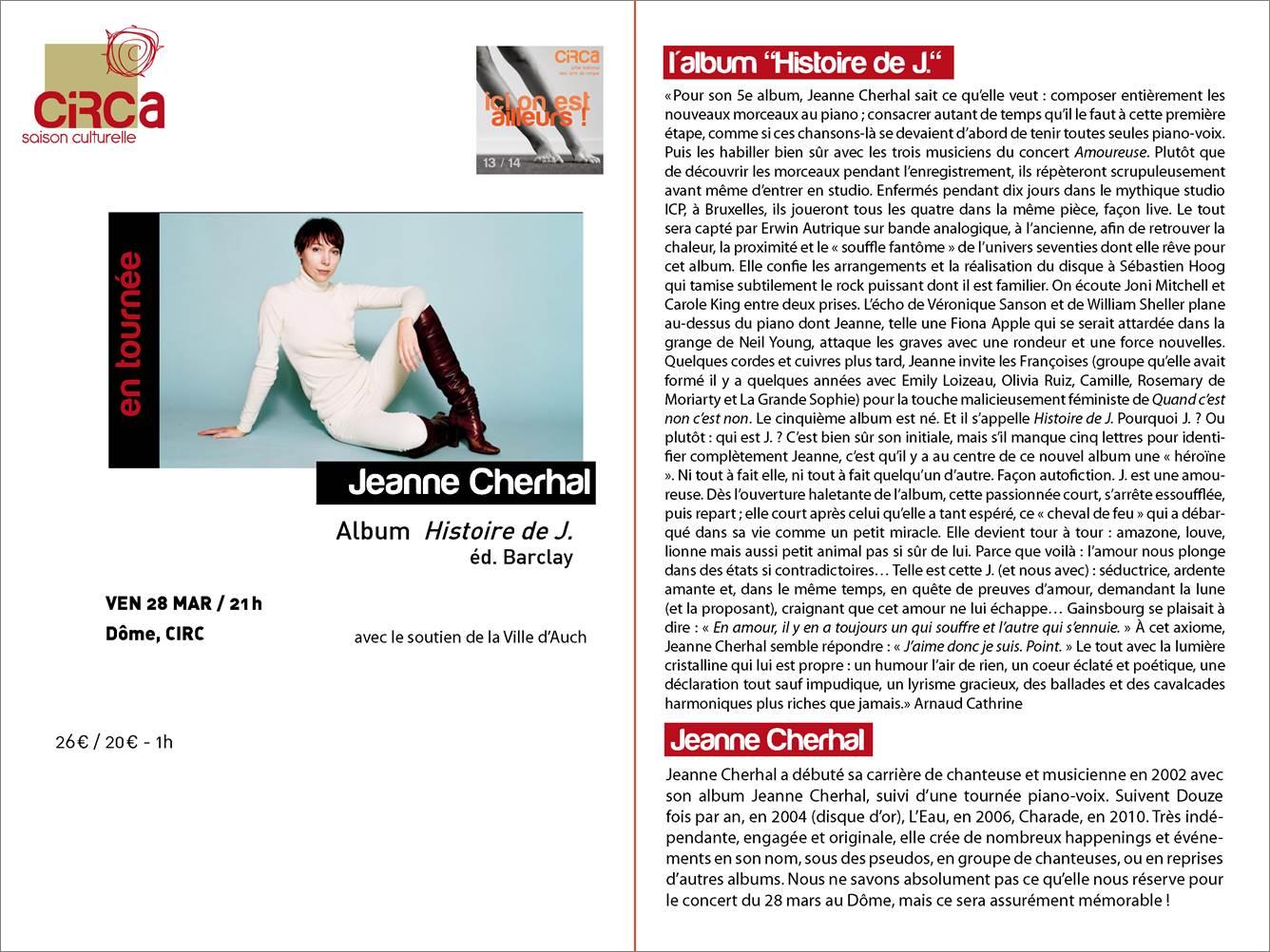 Jeanne Cherhal, nouvel album « Histoire de J. »