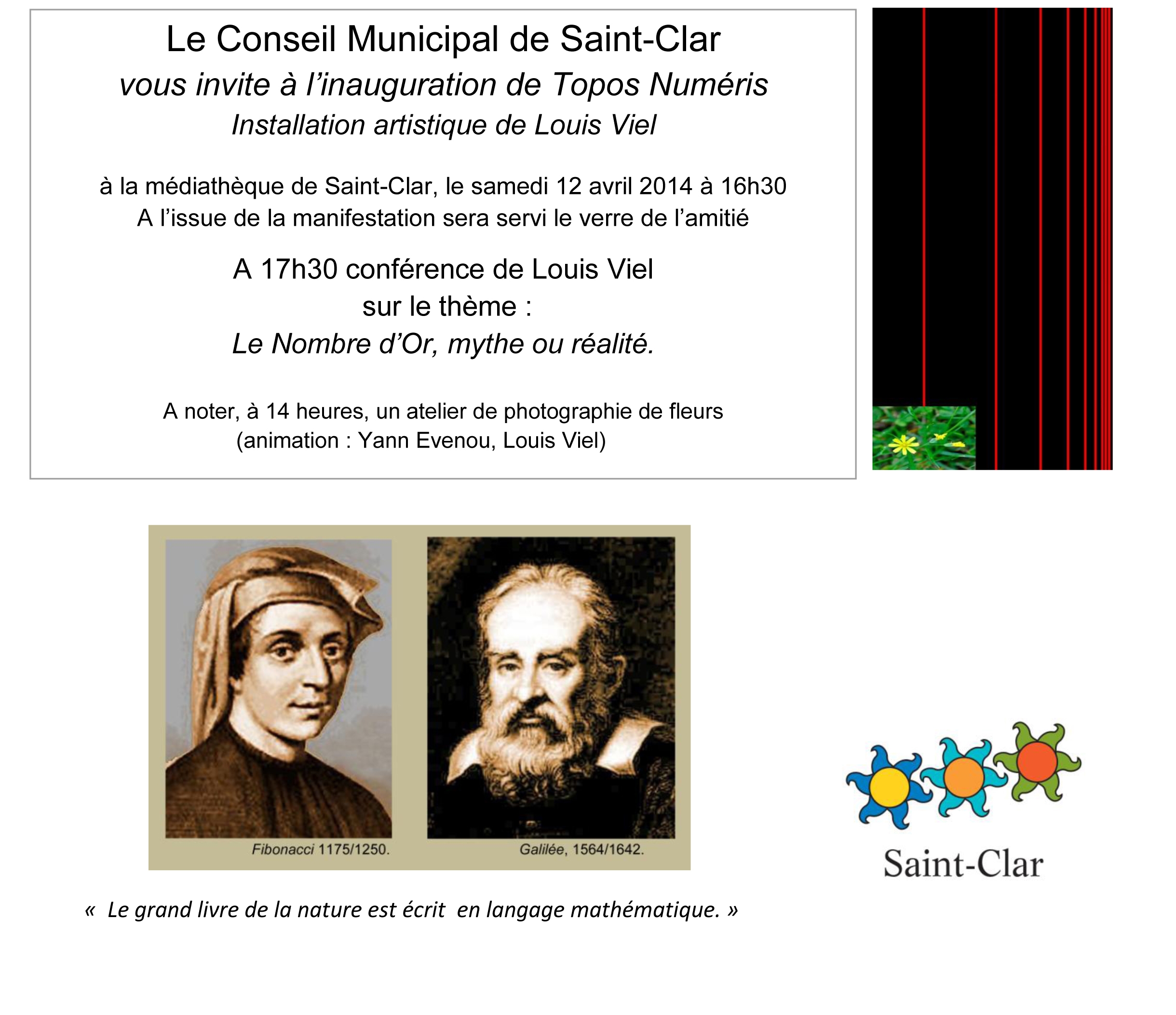 Topos Numeris + conférence sur le Nombre d&rsquo;or