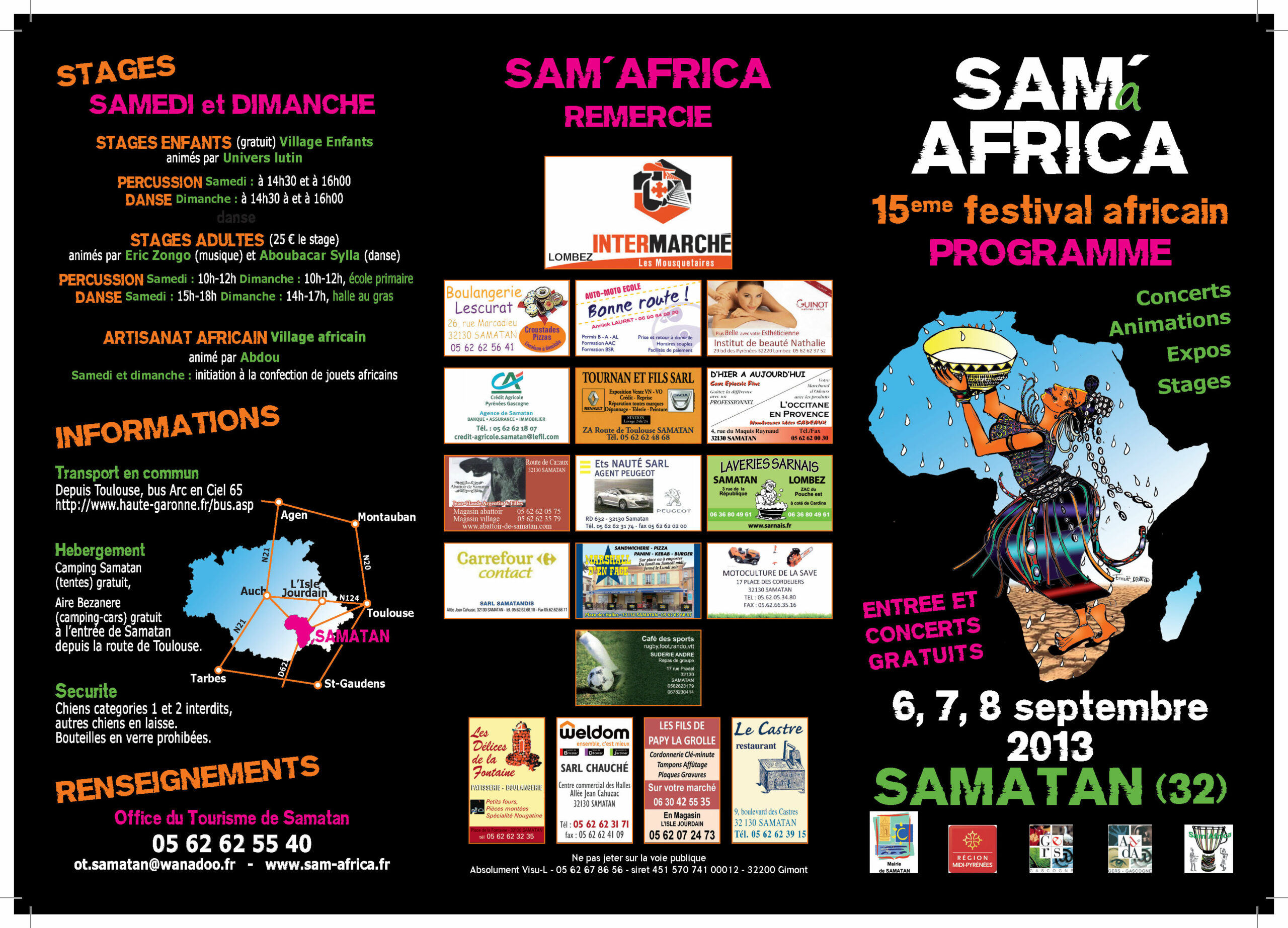 Programme Sam'Africa 2013