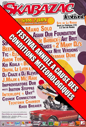 Festival Skabazak à  Rodez le 01 & 02 juin annulé!!