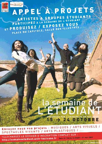 Semaine de l&rsquo;Etudiant : Appel à  Projets Artistes et groupes étudiants !