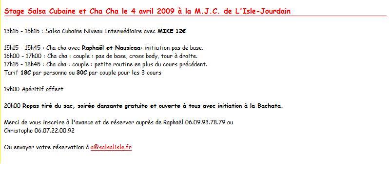 Salsa cubaine et Cha cha avec Salsa L’Isle