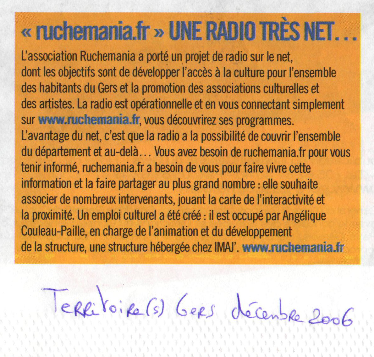 Territoire(s) Gers décembre 2006