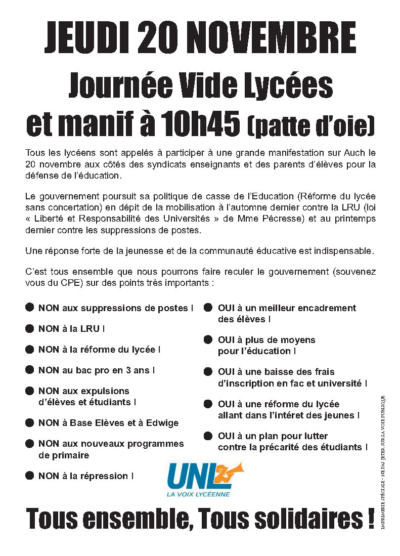 Journée Vide Lycées