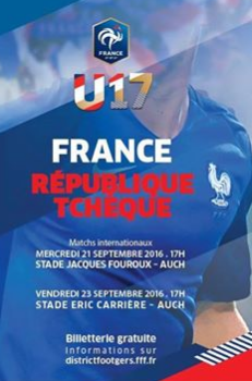 Auch : L&rsquo;équipe de France (U17) affronte la République Tchèque